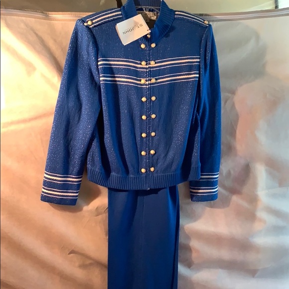 St John by Marie Gray 2pc cobalt Blue Suit Size 6 - Picture 2 of 8